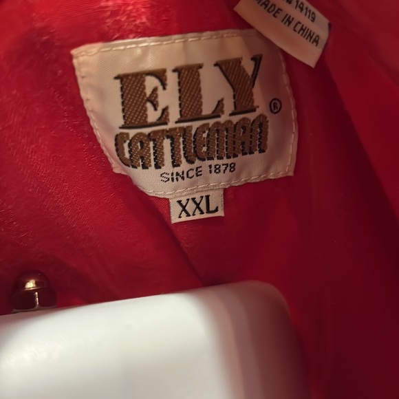 Vintage ELY Cattleman Pearl Snap Red Long Sleeve Western Shirt. XXL Nice - Picture 4 of 5